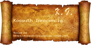Kossuth Innocencia névjegykártya